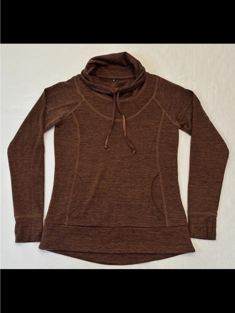 Kuhl Lea Funnel Neck Cowl Women’s Small Brown Mocha Sweater Pullover Gorpcore